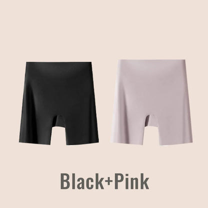 Women High-waist Ice Silk Underwear with Tummy-control Hip-lifting