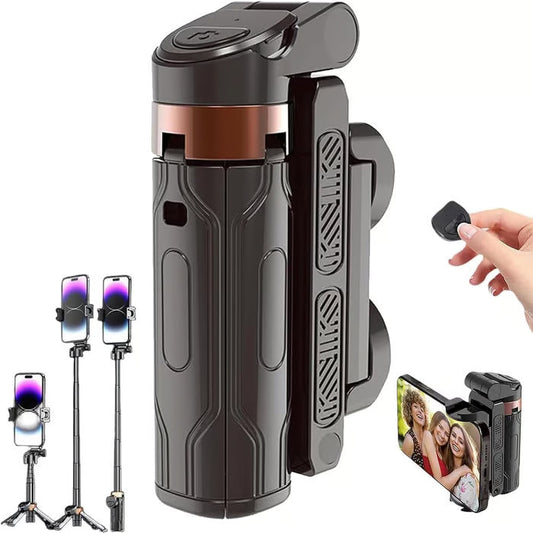 🔥 4-in-1 Multifunctional 360° Rotation Selfie Stick with Wireless Detachable Remote Control