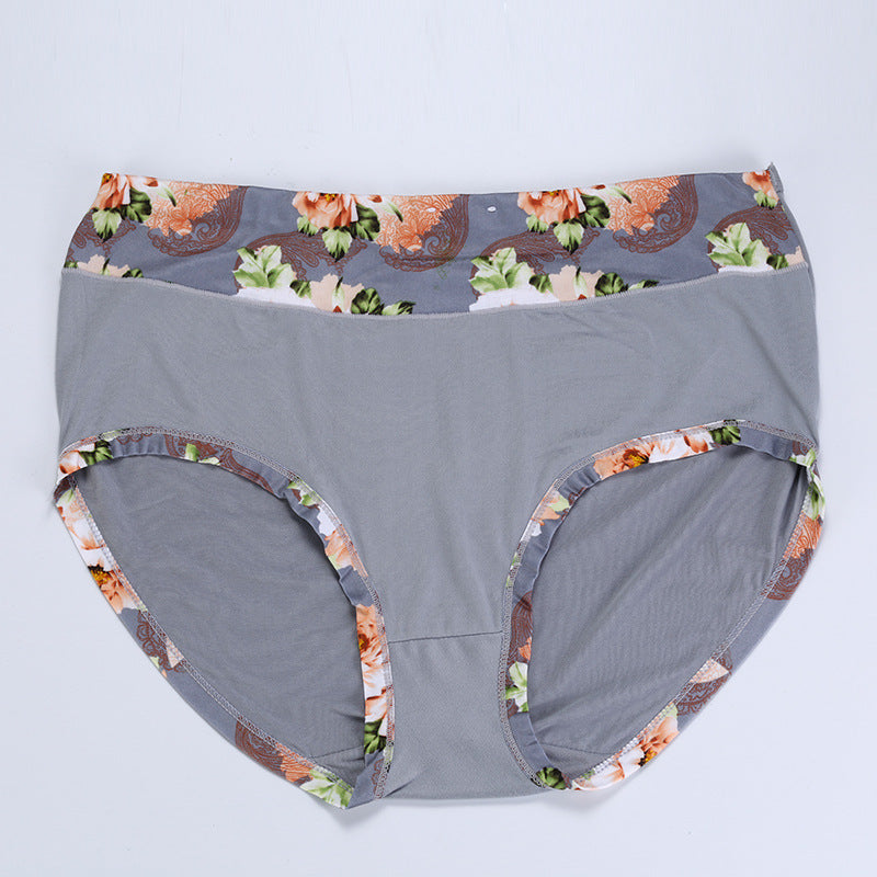 Large size high waisted cotton panites